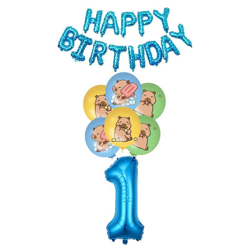 Capybara Birthday Party Decorations Tableware Set Cups Plates Napkins Tablecloth Straws Capybara Balloons Toy Girls Party Favors