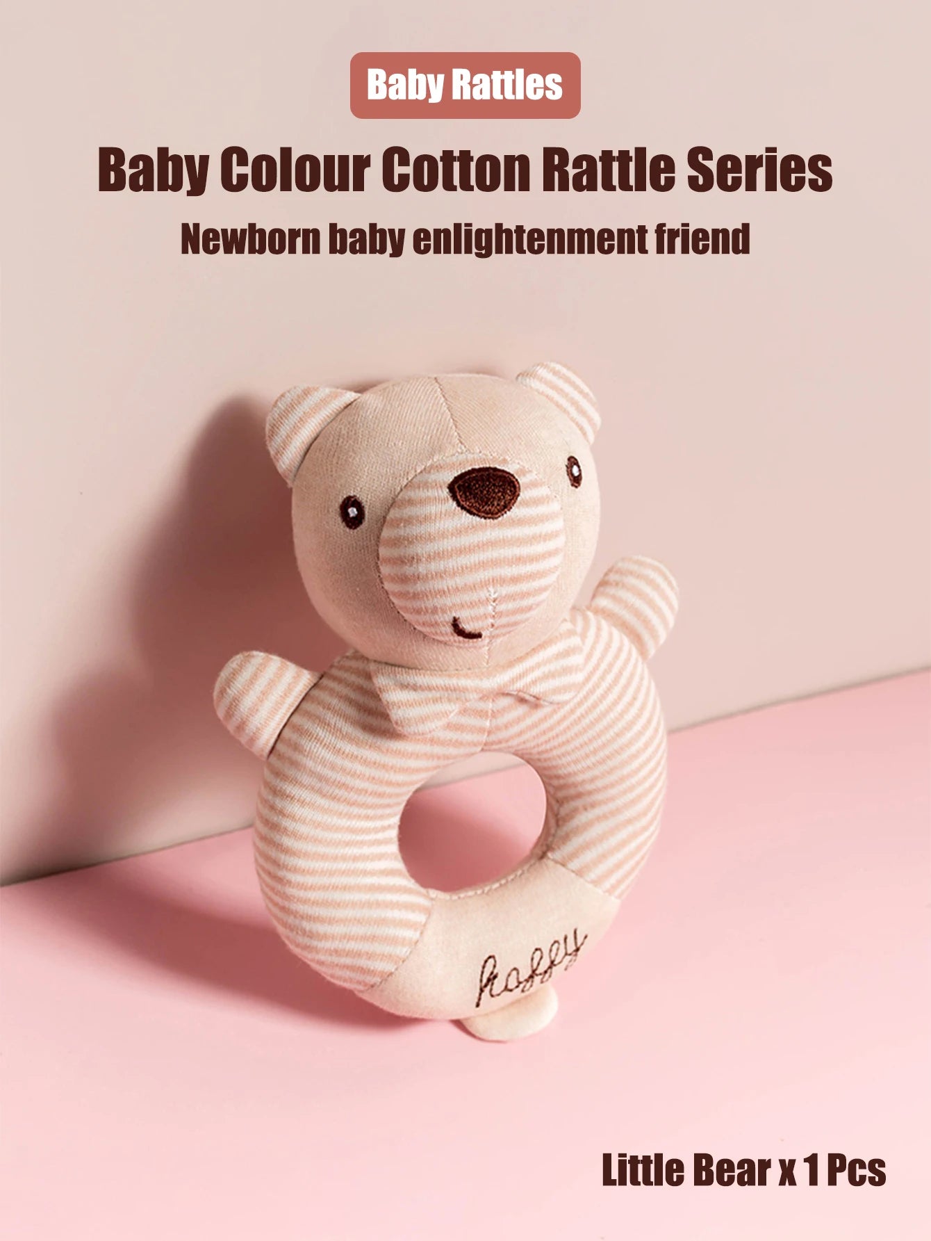 1PCS 0-6 months Baby Hand Shaker Newborn Comfort Toy Baby 0-1 Year Old Toy Baby Stick and Round Rattle