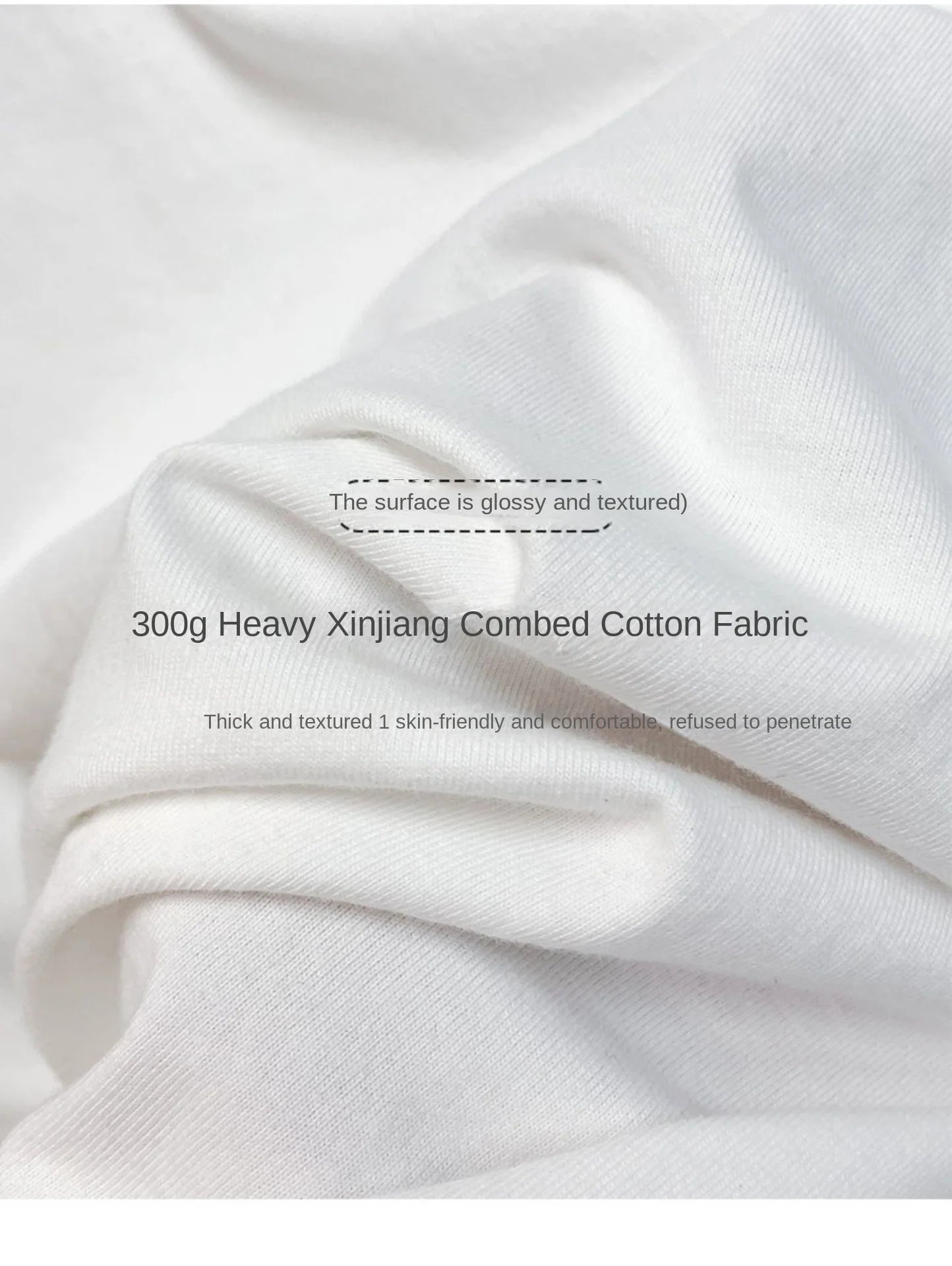 Beige 300g Heavyweight Cotton Short Sleeved T-shirt Summer Round Neck Loose and Base Shirt for Men Women Basic Tee