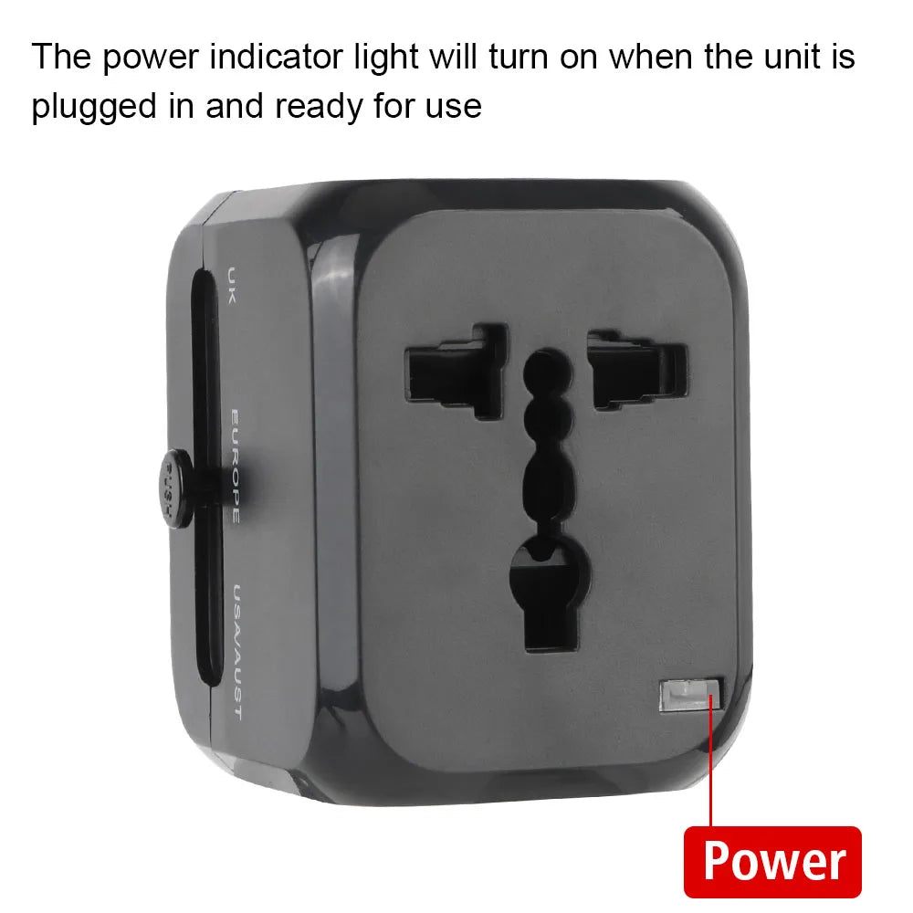 All-in-one Wall Charger  Travel Adapter 6A US EU UK AU plug Travel Charger with 2 USB Port and 1 Type C Universal