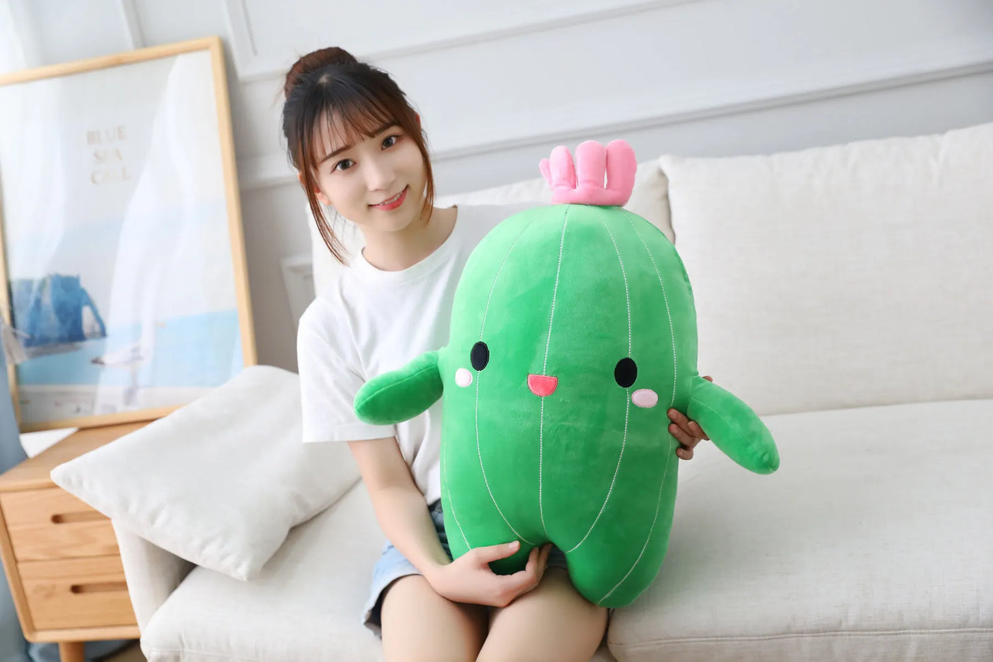 25/40/65cm Kawaii Simulation Cactus Plush Toy Cute Stuffed Plants Plushies Dolls Cartoon Soft Throw Pillow Kids Toys Home Decor