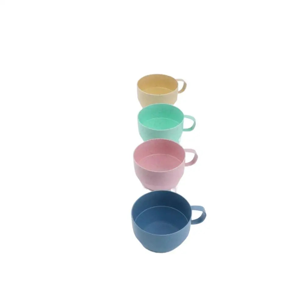1 pcs Wide Mouth Reusable Kitchen Supplies with Handle Eco-friendly Drinking Cup Wheat Straw Cup Drinkware Coffee Mug