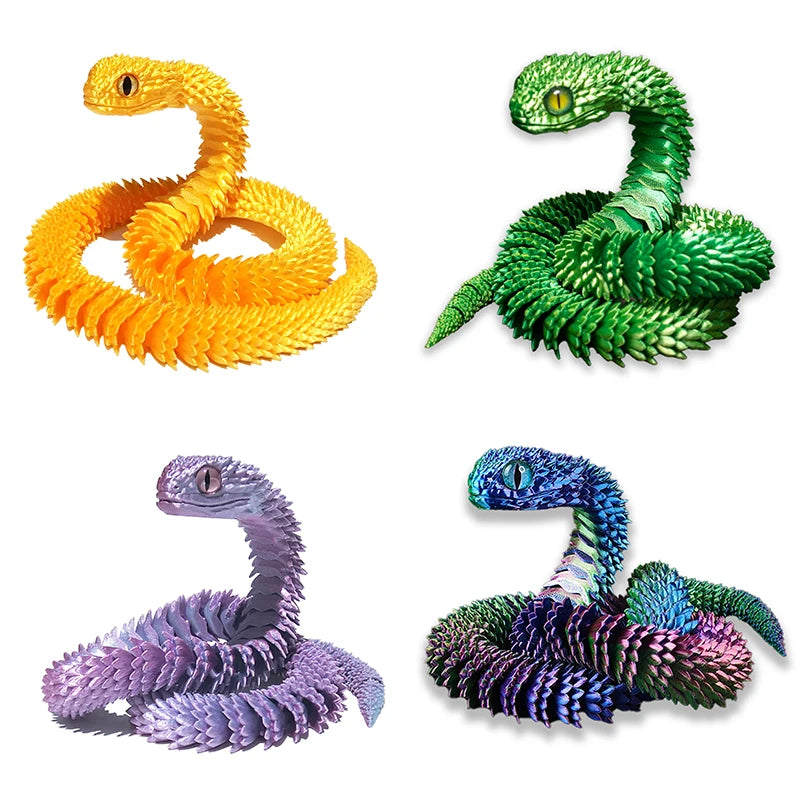 30cm 3D Printed Snake Toys Funny Printed Animals Snake Christmas New Year Craft Ornament Simulation Animal Home Desktop Ornament