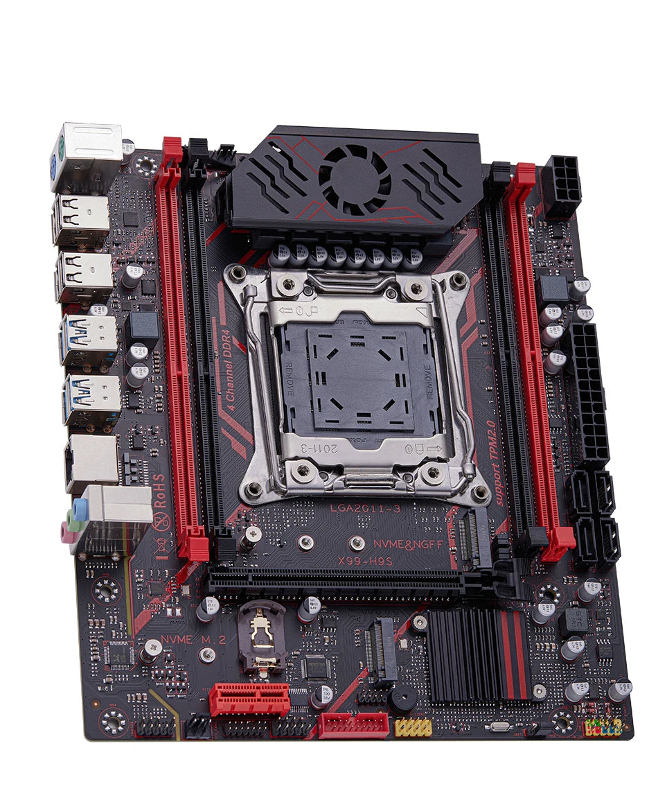 Qiyida X99 motherboard kit LGA2011 3 Xeon E5 2680 V4 2*8GB 16GB DDR4 3200Mhz 4 channels NVME USB3.0 SATA3.0 TPM 2.0 Interface