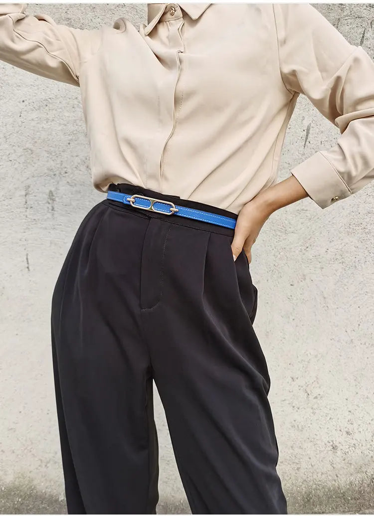 2023 Double-sided use of women's leather belt decorated ins fashion jeans wild student trend luxury design top quality brand