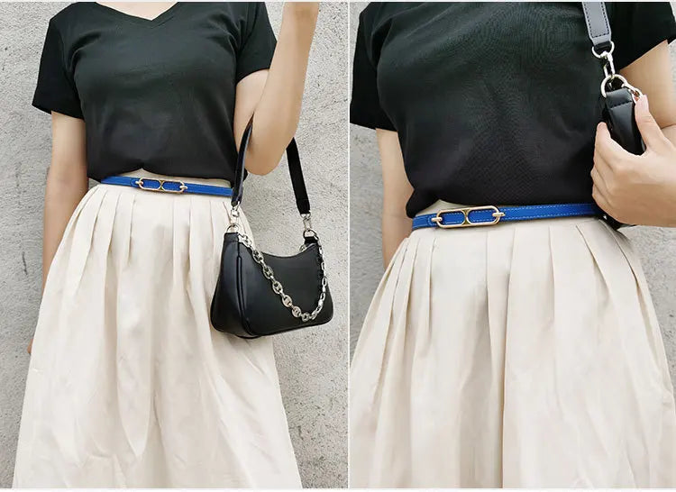 2023 Double-sided use of women's leather belt decorated ins fashion jeans wild student trend luxury design top quality brand