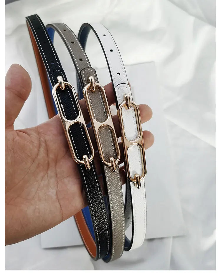 2023 Double-sided use of women's leather belt decorated ins fashion jeans wild student trend luxury design top quality brand