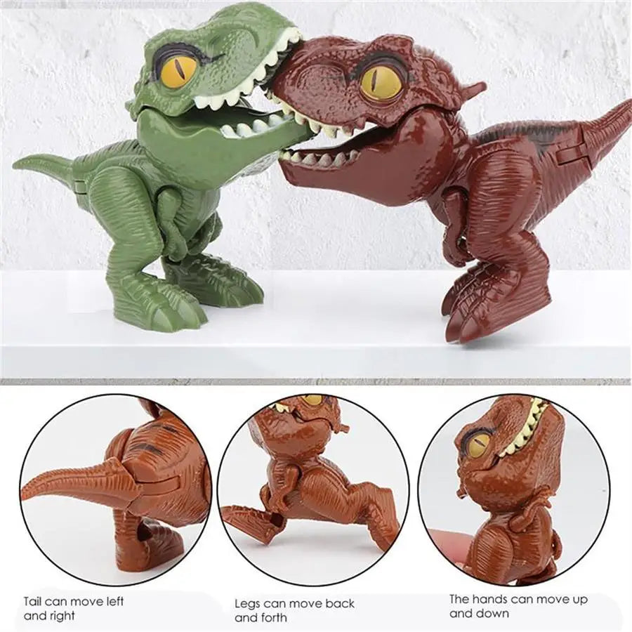 5-20PCS Funny Mini Cartoon Animal Tyrannosaurus Toy Plastic Hand Bite Finger Dinosaurs Mobile Joint Animal Finger Hand Doll Prop