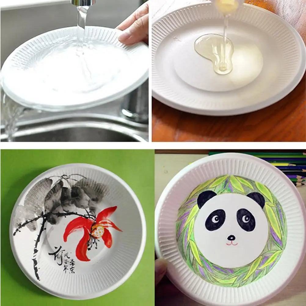 50 Pcs/lot Party Plates Disposable Plastic 100 Units Elegant Dish Dishes Cake Pans Paper Tableware for Parties