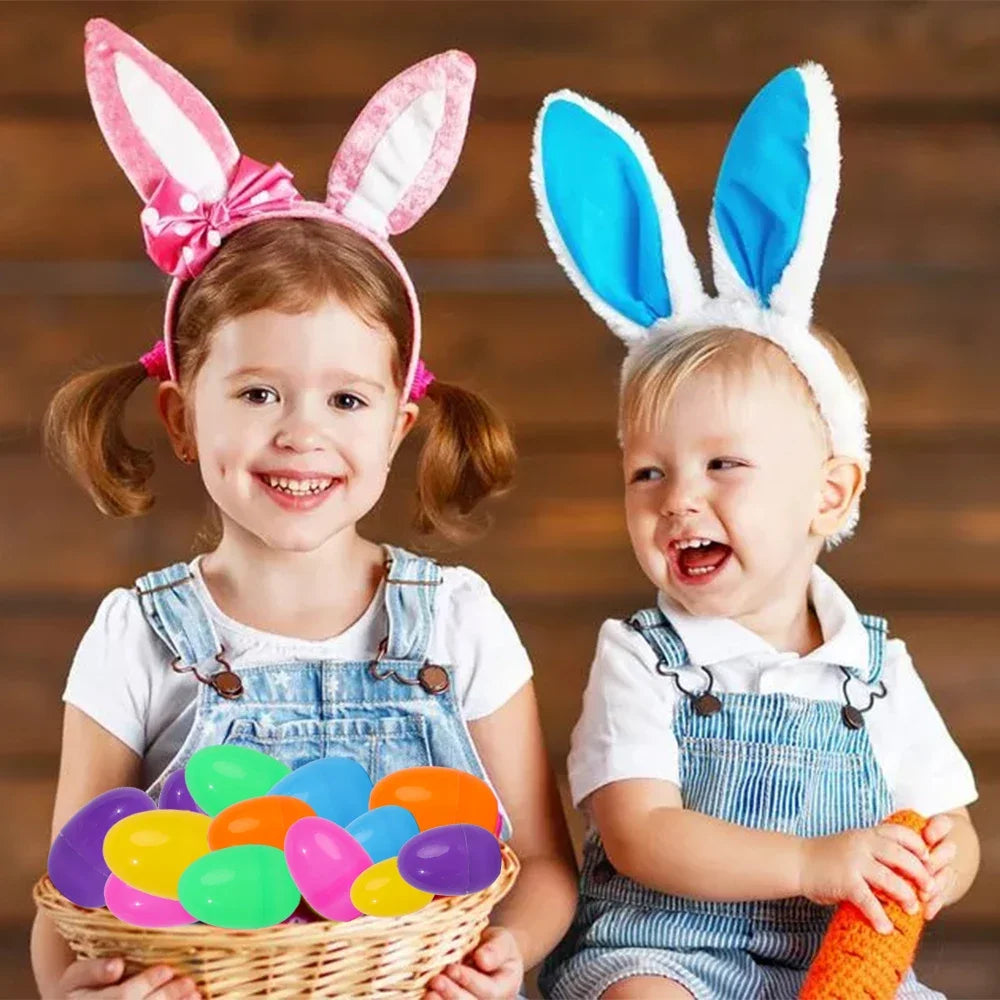 50/10PCS Plastic Easter Eggs Fillable Plastic Egg Kids Toy Colorful Gift Packaging Box Easter Party Hunt Game DIY Craft Supplies