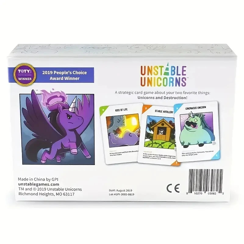 UNICORNS BOARD CARD Game Family Entertainment Card Games Multiplayer Interactive Games Party Board Games