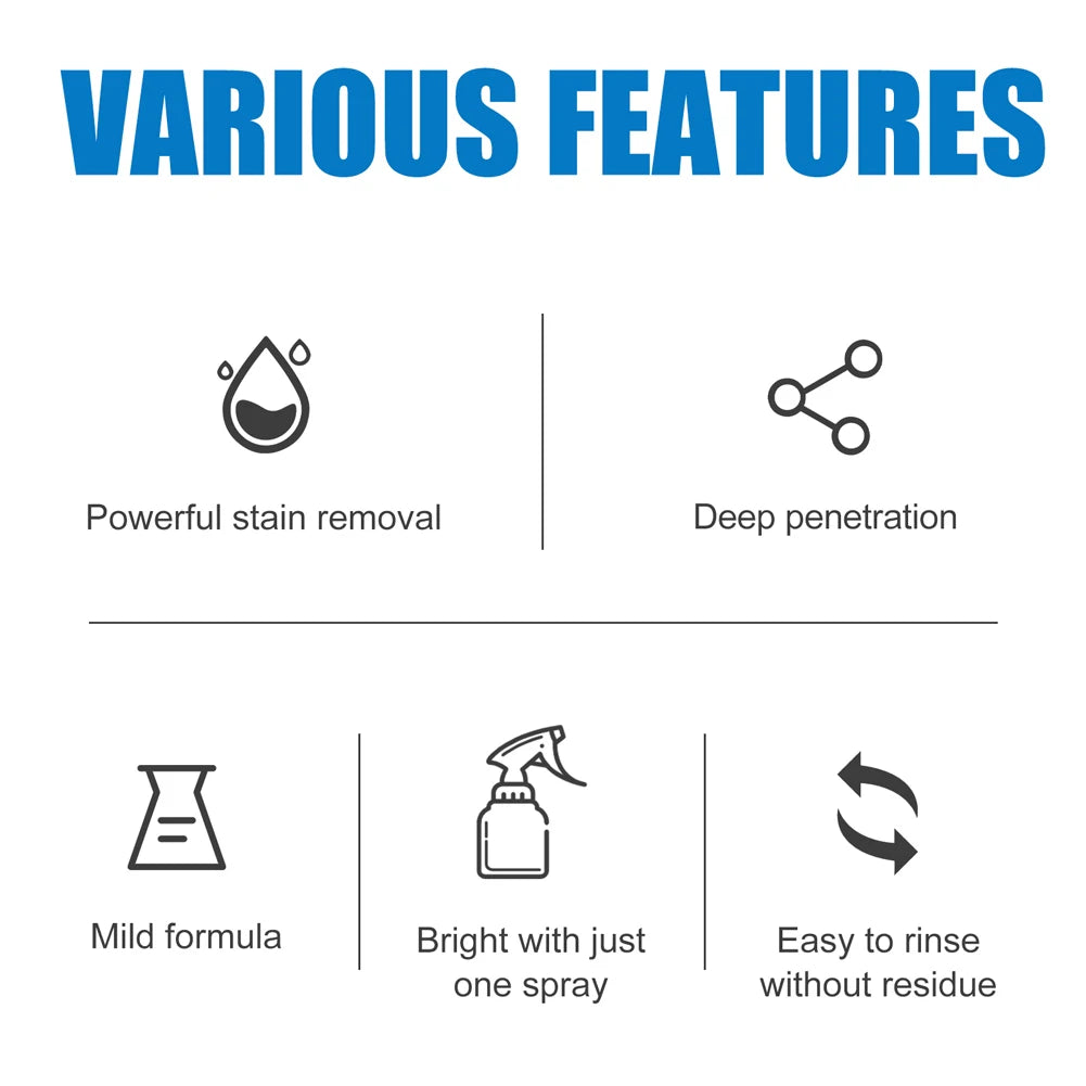 Stubborn Stains Cleaner Quickly Remove Bathroom Foam Cleaner Spray Descaling Cleaning Agent for Glass Wash Basin Stainless Steel