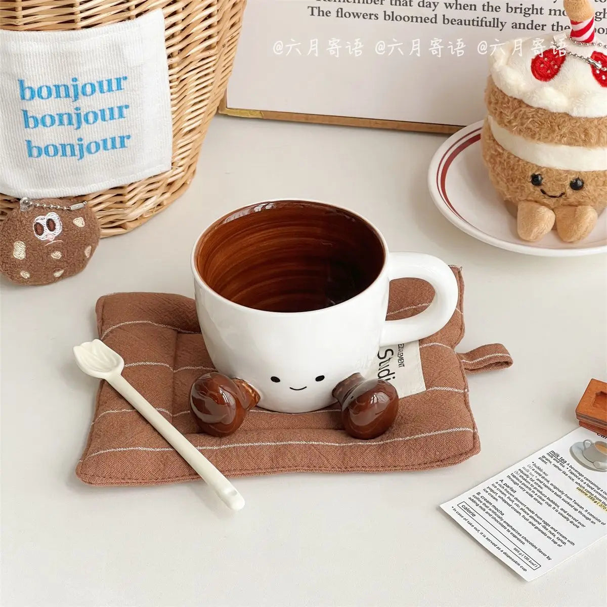 Hand Pinch Feet Ceramic Coffee Cup，Kawaii Household High Appearance Level Water Cup Milk Mug Dormitory Home Gifts Mark Cup