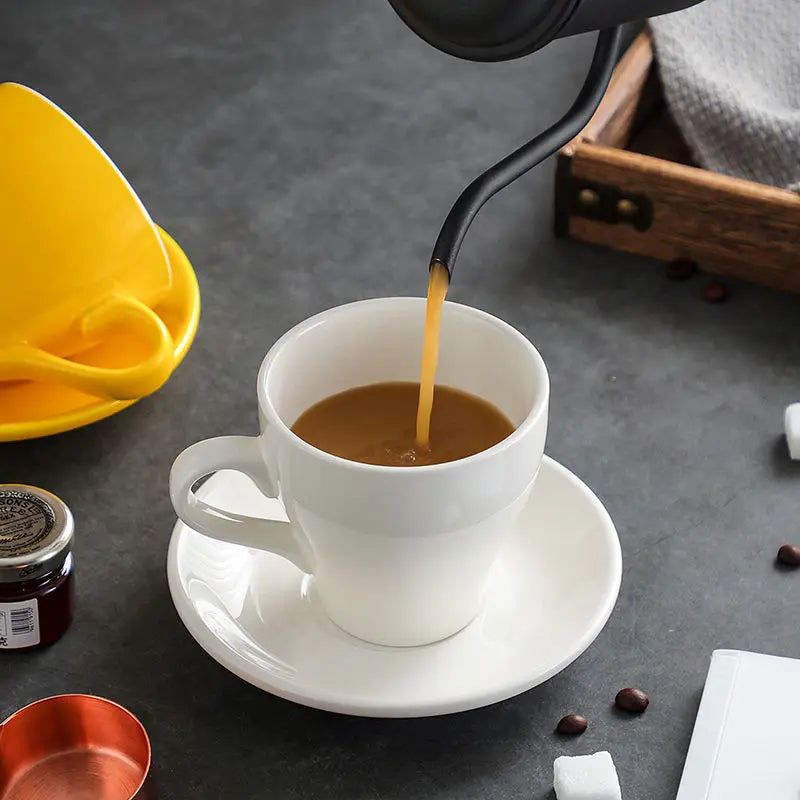 Thickened Ceramic Coffee Cup Set 80ML Italian Espresso Cup Plate Small Cup Colorful with Plate Spoon Drinkware