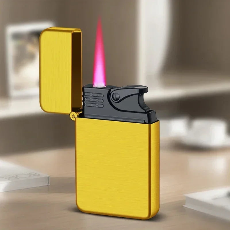 Windproof Metal Lighter Waterproof Portable Cigarette Lighter Red Fire Flame Direct Cigar Gas Lighter Smoke Accesoires for Men