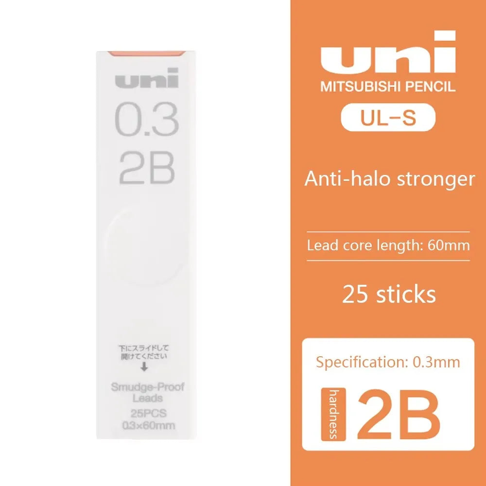 1Pcs Japan UNI UL-S Mechanical Pencil Lead-core Anti-fouling Thickened Black Non-breakable Student Pencil Lead 0.3/0.5/0.7 mm