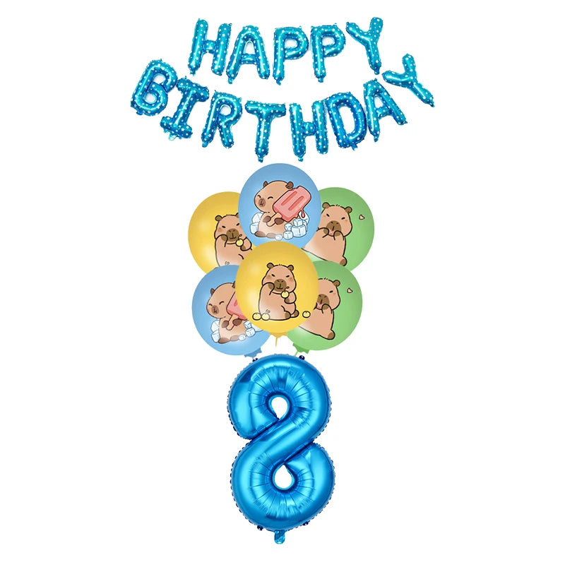 Capybara Birthday Party Decorations Tableware Set Cups Plates Napkins Tablecloth Straws Capybara Balloons Toy Girls Party Favors