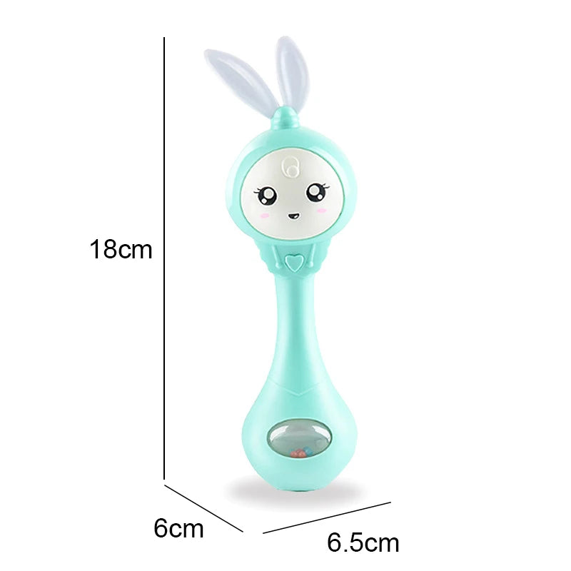 Baby Music Flashing Rattle Toys Rabbit Teether Hand Bells Mobile Infant Stop Weep Tear Rattles Newborn Early Educational Toy 18M