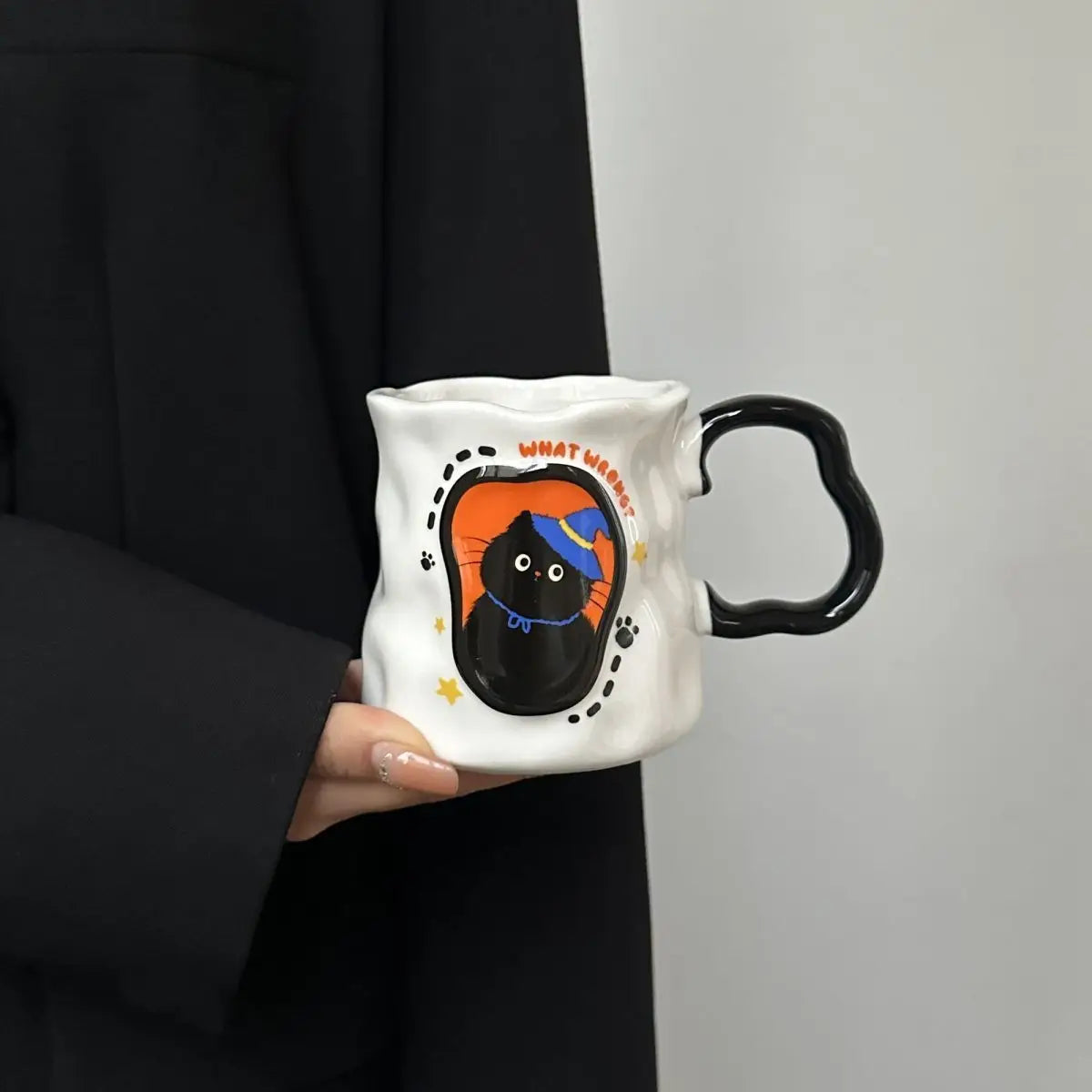 Irregular Cat Ceramic Mug, Birthday Gift Cup for Girlfriends and Girls, Creative Party Souvenir Gift Box Packaging Drinkware