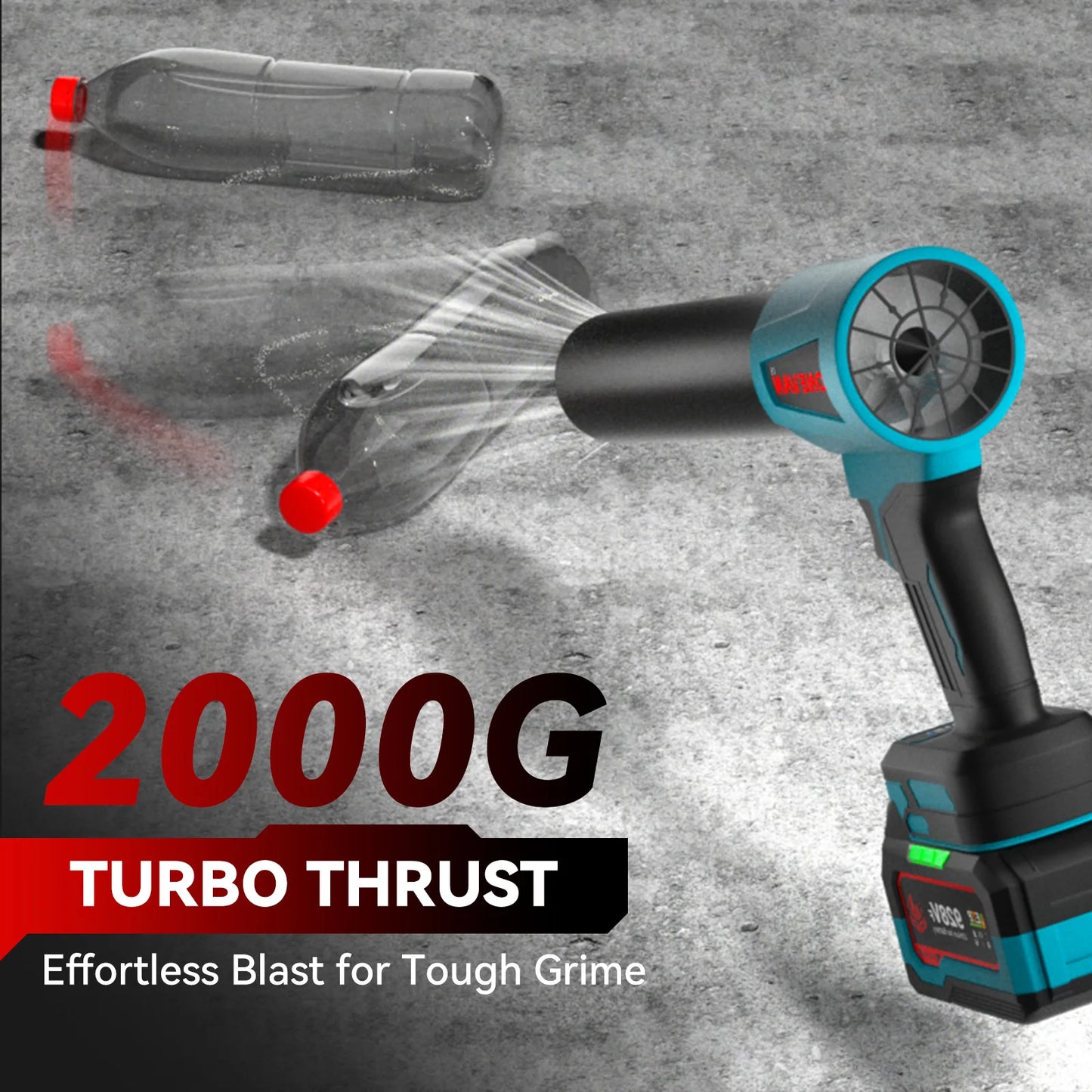 ONEVAN 4000W Brushless Electric Turbo Blower Jet Fan 400M/S 300000RPM Handheld Leaf Blower Dust Blowing Tool for 21V 18V Battery