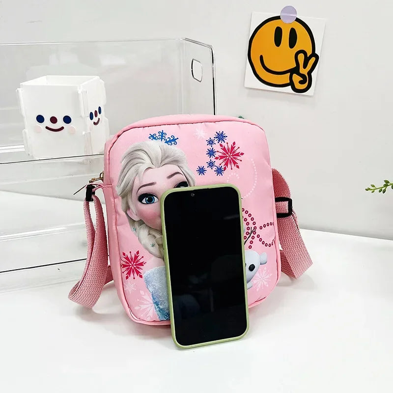MINISO Disney 2024 New Princess Series Crossbody Bag "Frozen 2" Elsa Sophia Cartoon Shoulder Bag Girls Casual Fashion Handbag