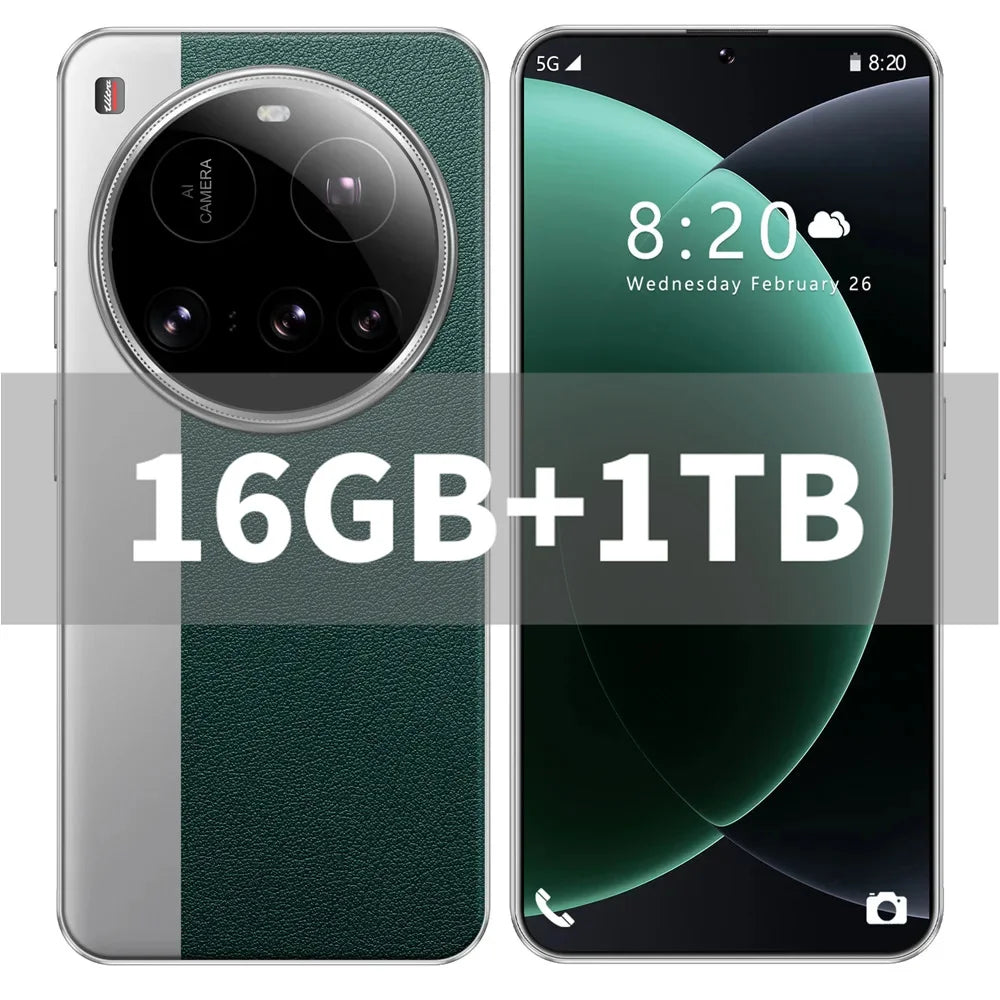 Brand New M15 Ultra Smartphone 7.3inch HD 16GB+1TB Cell Phone 50+108MP Dual SIM 5G Mobile Phones 8000mAh Android15 Unlocked