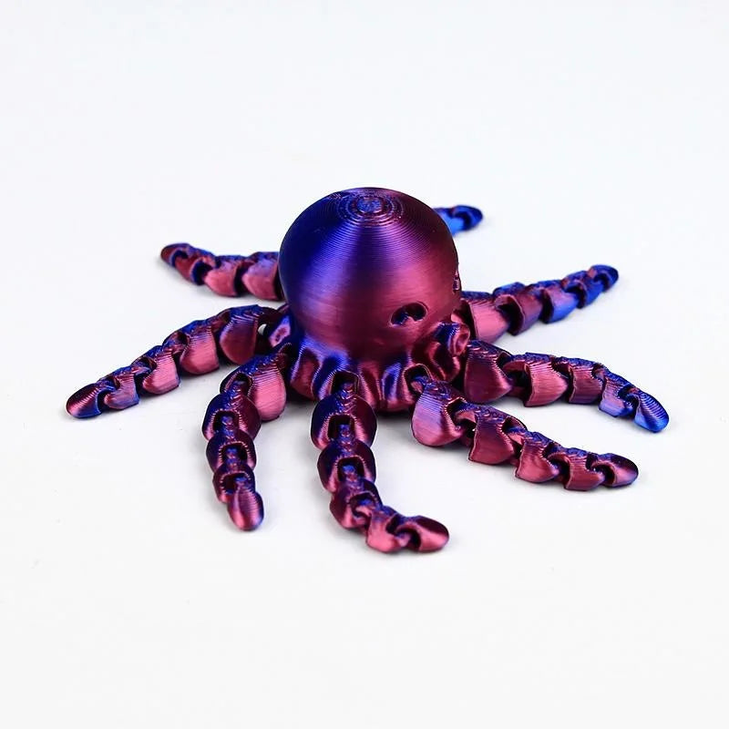 12cm 3D Printed Octopus Figurine with Flexible Joints for Home Office Desk Decoration Ocean Animal Table Ornament Ideal Gift Toy