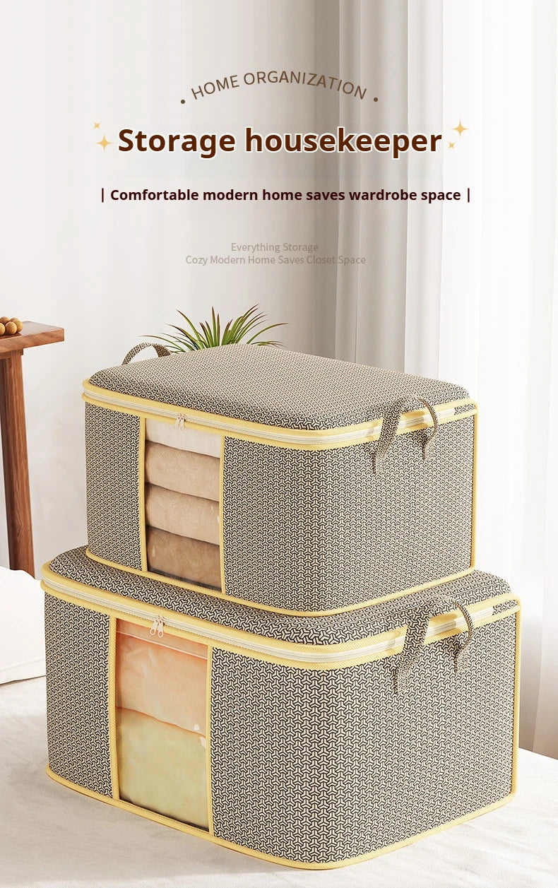 Closet Dustproof Organizer Visible Storage Bag Foldable Storage Box Quilt Container Moisture-proof Clothes Moving Bag