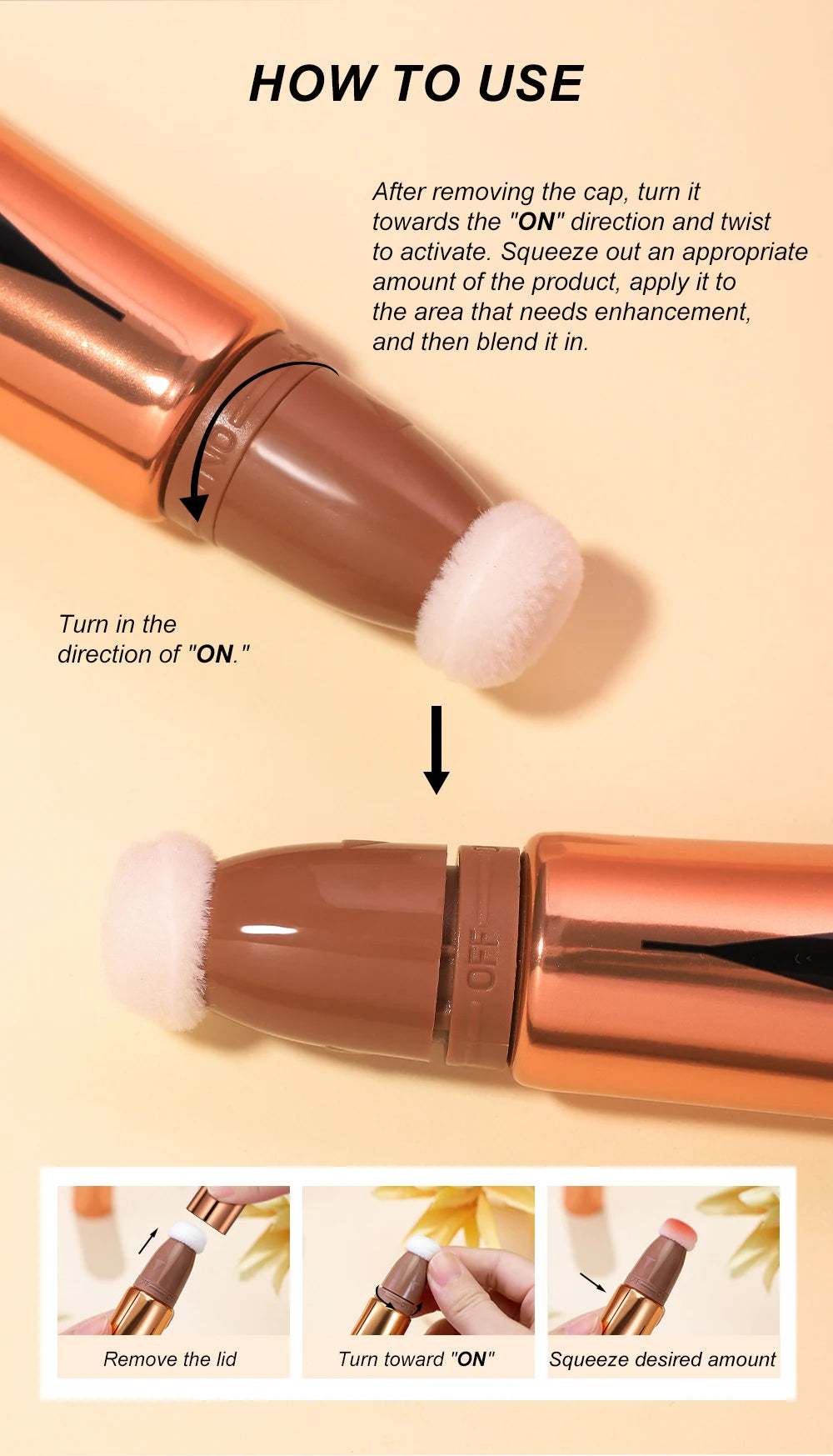 YOUNG VISION air cushion, powder blusher, high gloss stick, makeup liquid, rouge, 6 colors optional