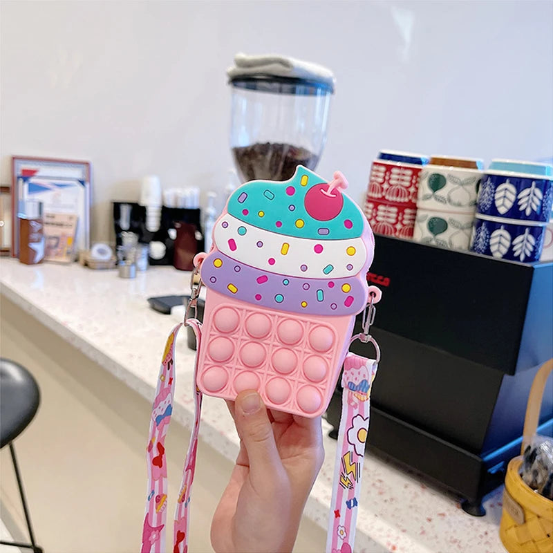 37 styles Fidget Toys Silicone Push Bubble Crossbody Bag Sensory Reliver Autism Adults Kids Handbag Squeeze Toys for Kids gifts