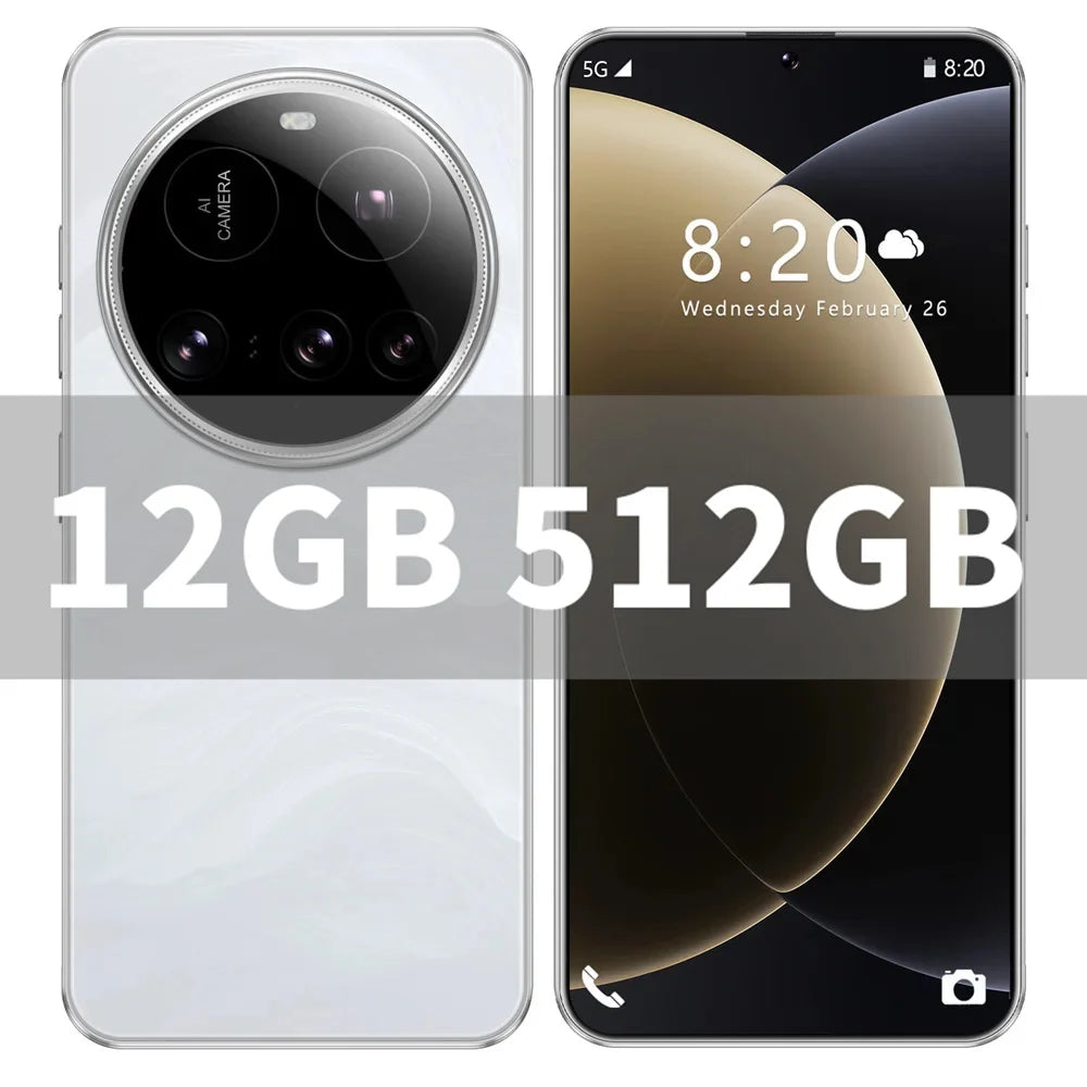 Brand New M15 Ultra Smartphone 7.3inch HD 16GB+1TB Cell Phone 50+108MP Dual SIM 5G Mobile Phones 8000mAh Android15 Unlocked