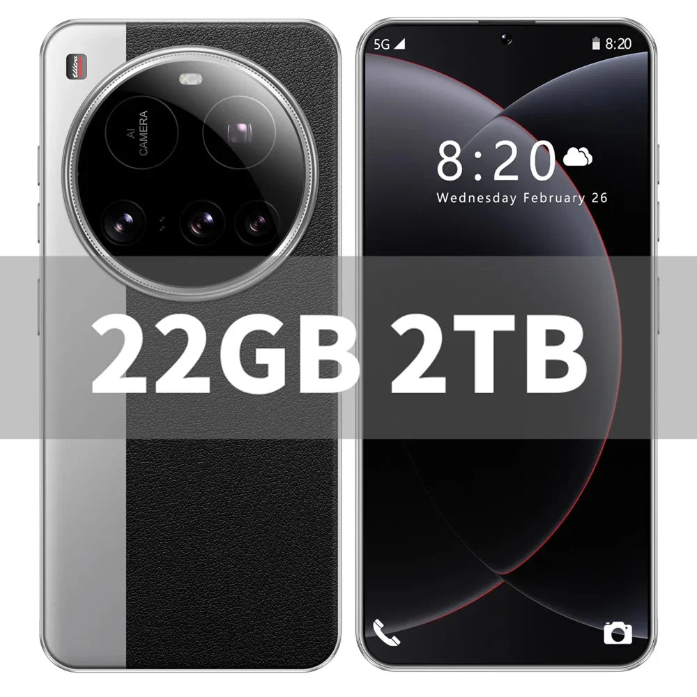 Brand New M15 Ultra Smartphone 7.3inch HD 16GB+1TB Cell Phone 50+108MP Dual SIM 5G Mobile Phones 8000mAh Android15 Unlocked