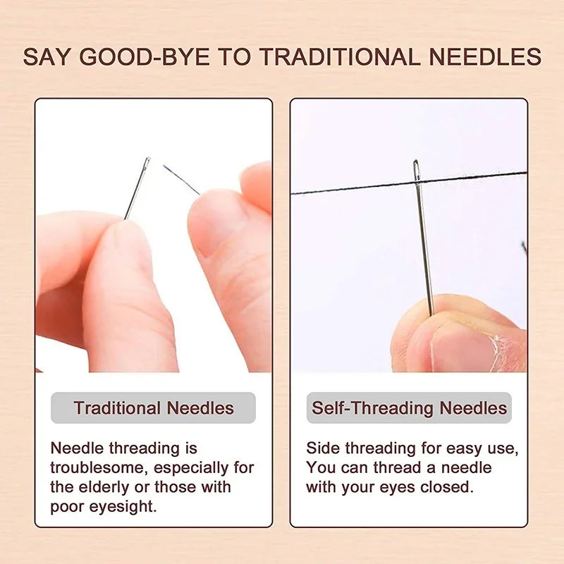12/36PCS Sewing Needles Multi-size Side Opening Stainless Steel Darning Sewing Household Hand Tools Sewing Tools and Accessoires