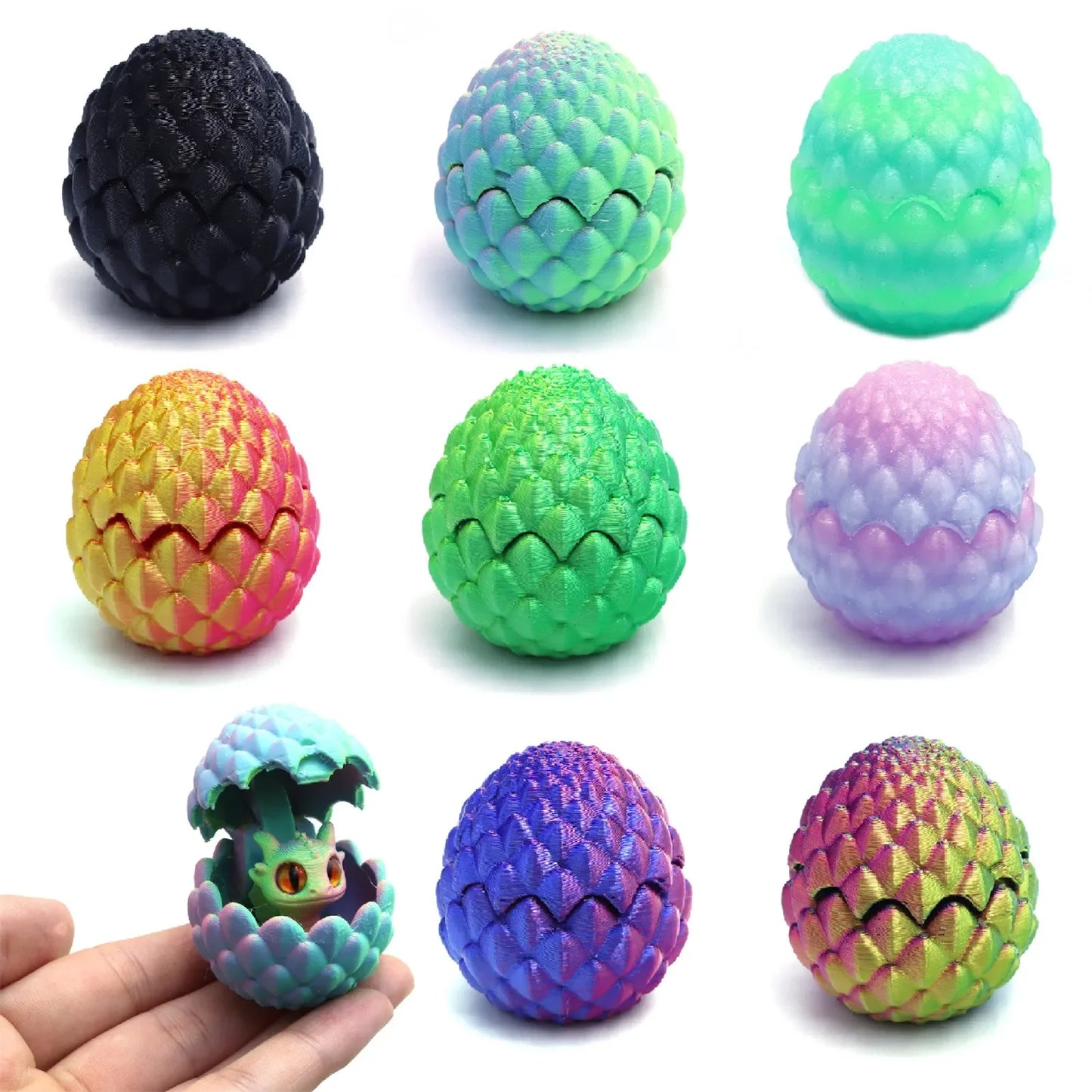 Mini 3D Printed Dragon with Eggs Eyes for Home Decor Little Dragon Egg Kids Toy Gift Figure Accessories Decoration Статуэтки